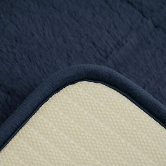 Hotel Style Luxurious Navy Blue Memory Foam Bathmat 27" X 18" Non-Slip - Picture 7 of 7